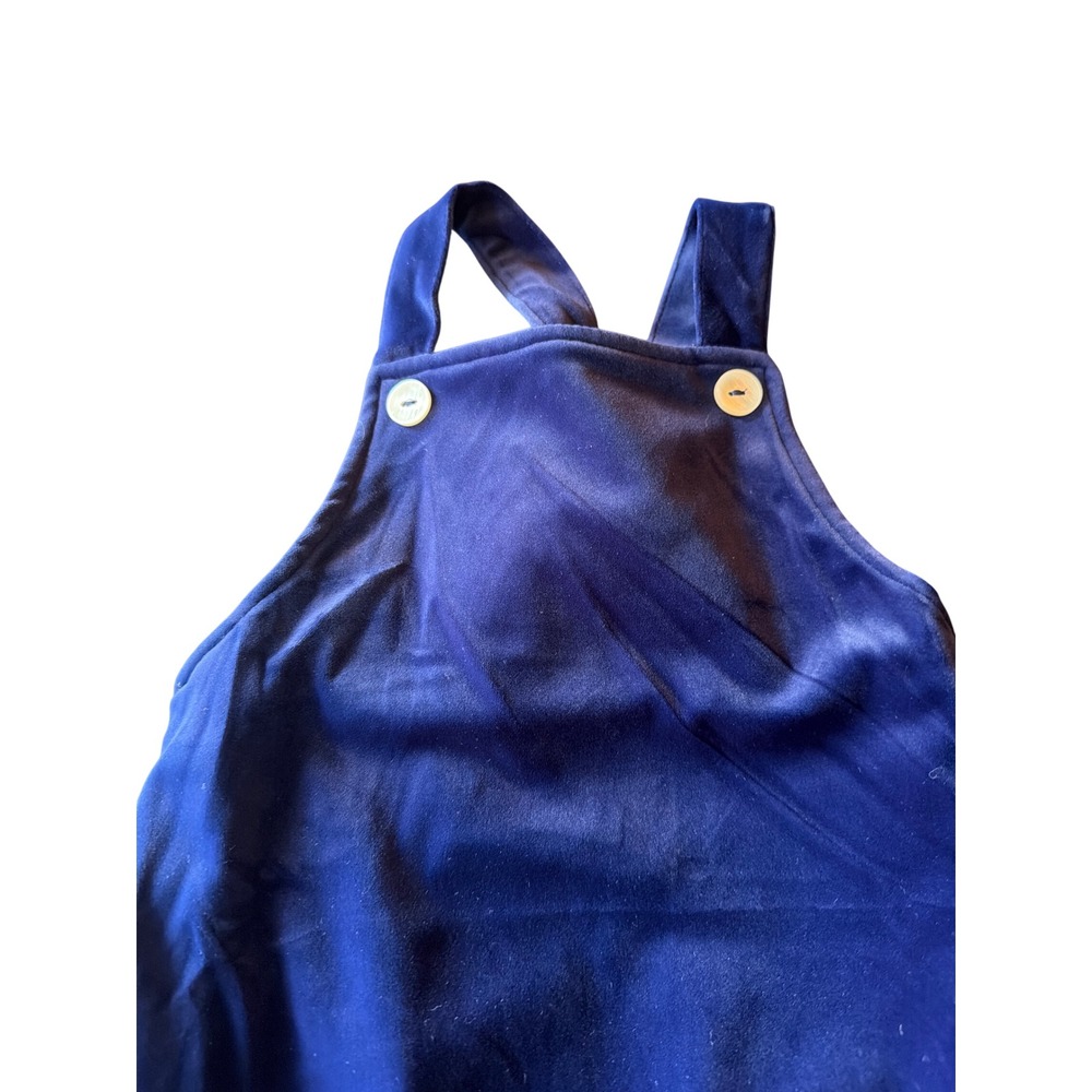 Maniere Overalls Royal Blue Velvet Bib Romper Holiday Formal 18m NWT - Picture 2 of 5